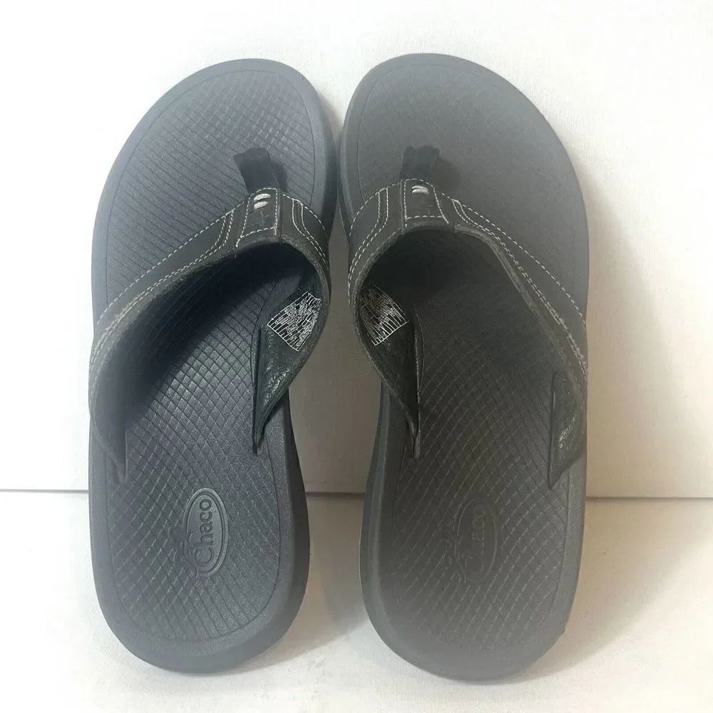 Chaco Classic Men's 8 Black Thong Summer Beach Sandals Slip On Casual Flip Flops